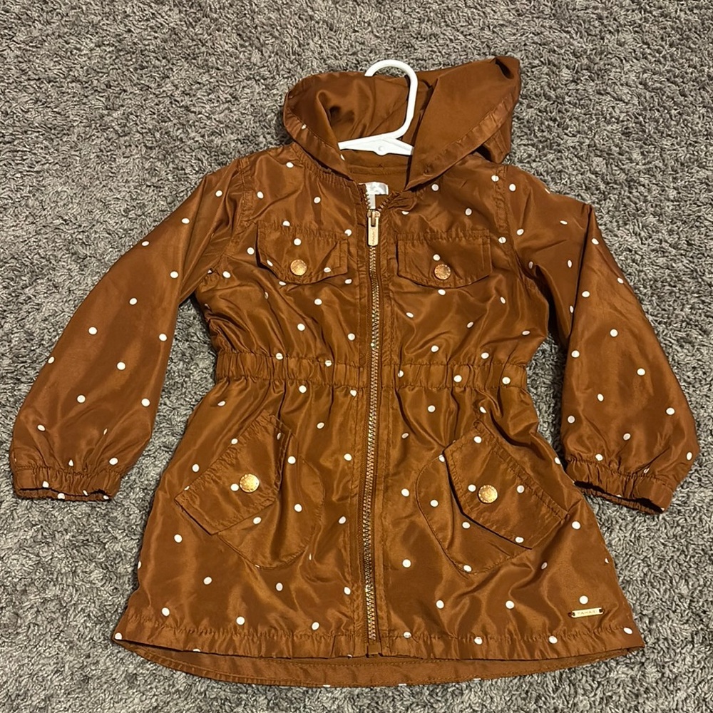 TODDLER- Brown Polka Dot Hooded Jacket
